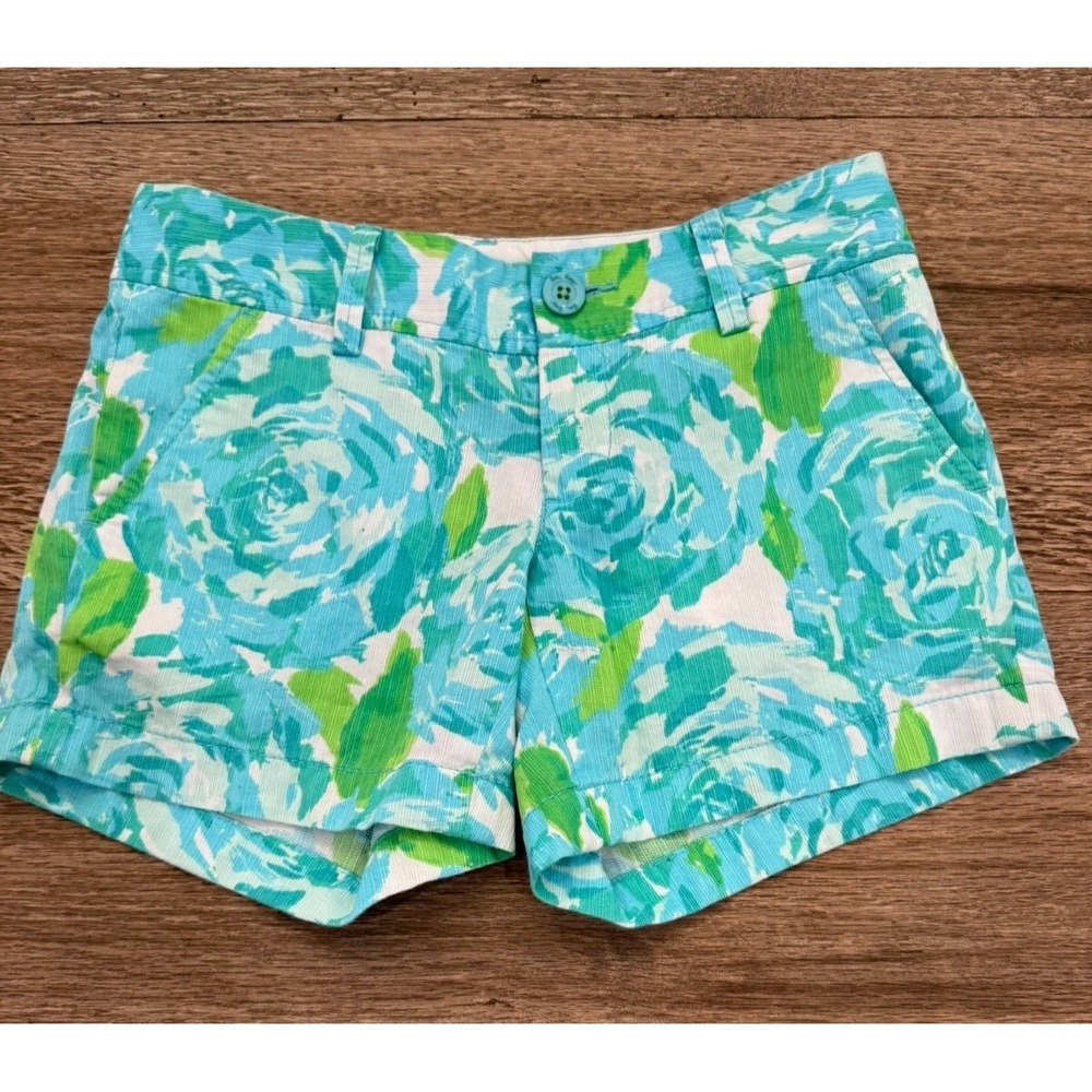 Lily Pulitzer The Callahan Short Blue Green Women's‎ Size 00